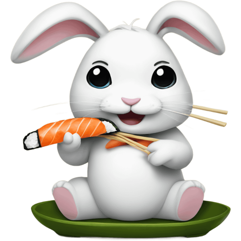 Bunny eating sushi emoji