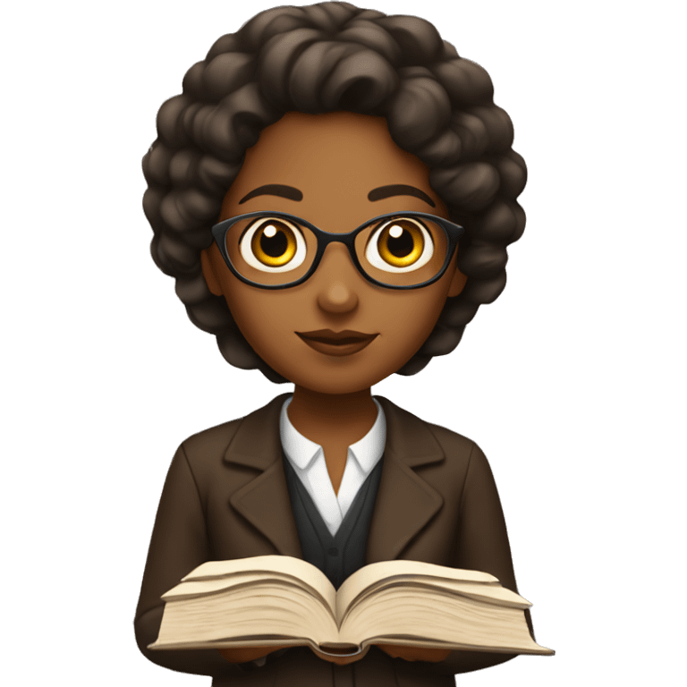 Brown girl with law book emoji