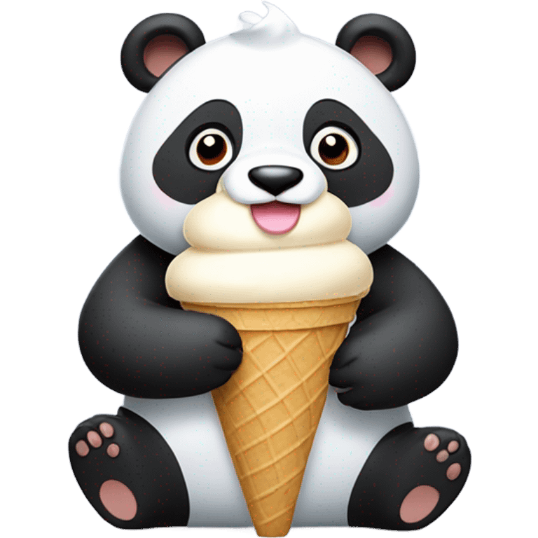 Panda eating ice cream emoji