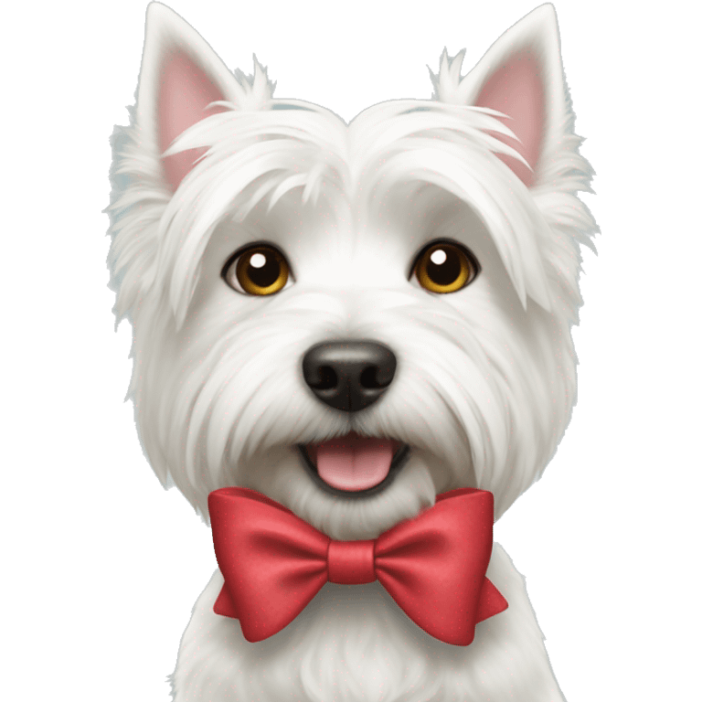 Westie dog with a bow emoji