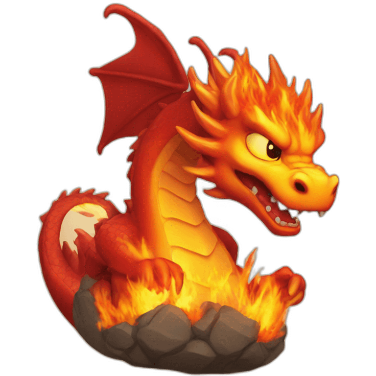 Dragon on fire emoji