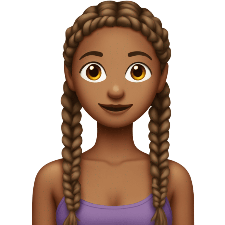 brown skined girl with braids and is wearing s tube top emoji