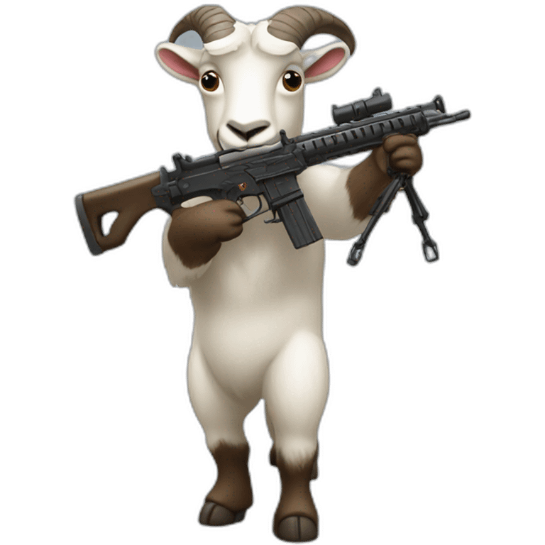 mountain goat holding machine gun emoji