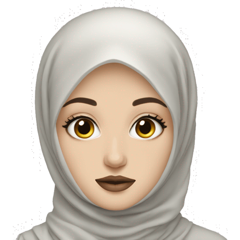 pale hijab doing makeup  emoji