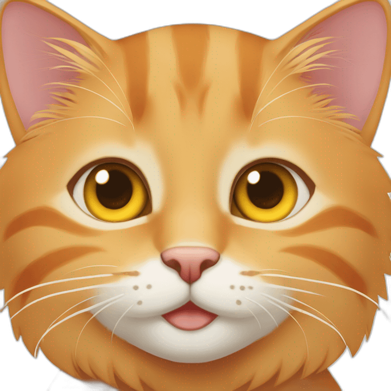 fully orange tabby shor thair cat cute yellow eyes emoji