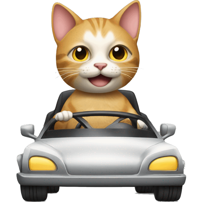 Cat driving a car emoji