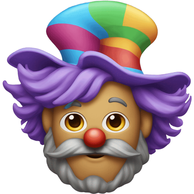 Clown with a wizard beard  emoji