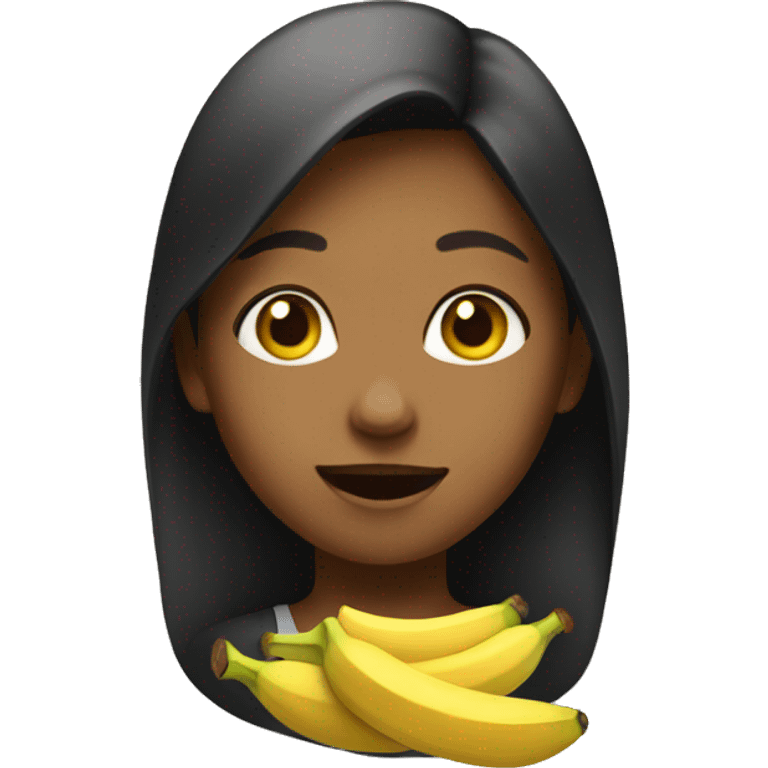 a girl eating banana emoji