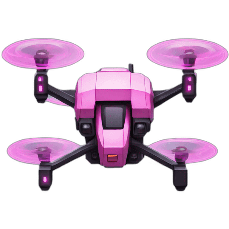 Cyberpunk pink 8bit drone emoji