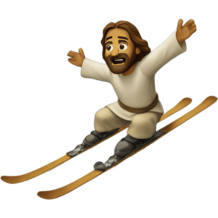 jesus ski’s down the mountain  emoji