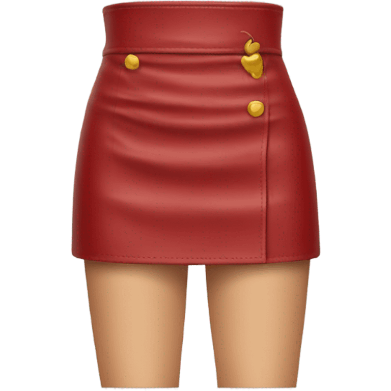 Red leather mini skirt isolated emoji