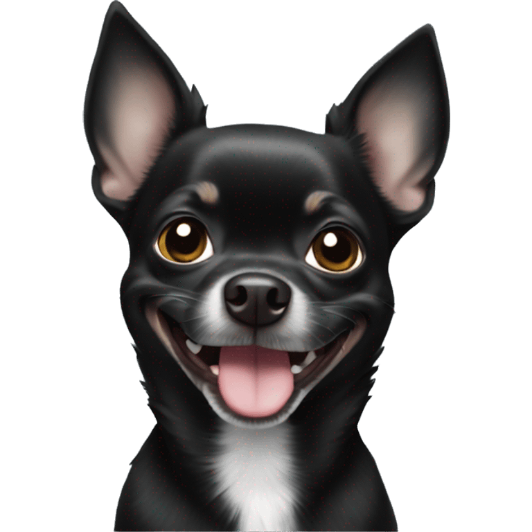  Happy black chihuahua  emoji