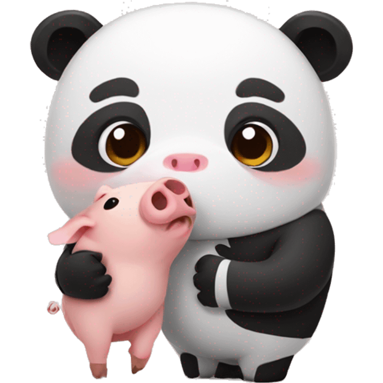 Pig and panda holding hands  emoji