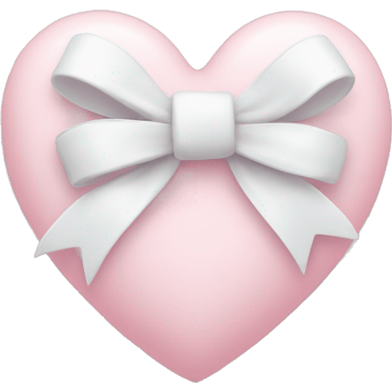 Pastel pink heart with white bow emoji