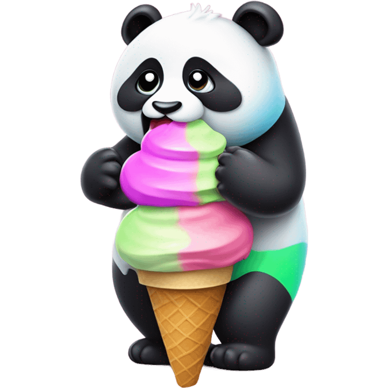 Panda eating ice cream emoji