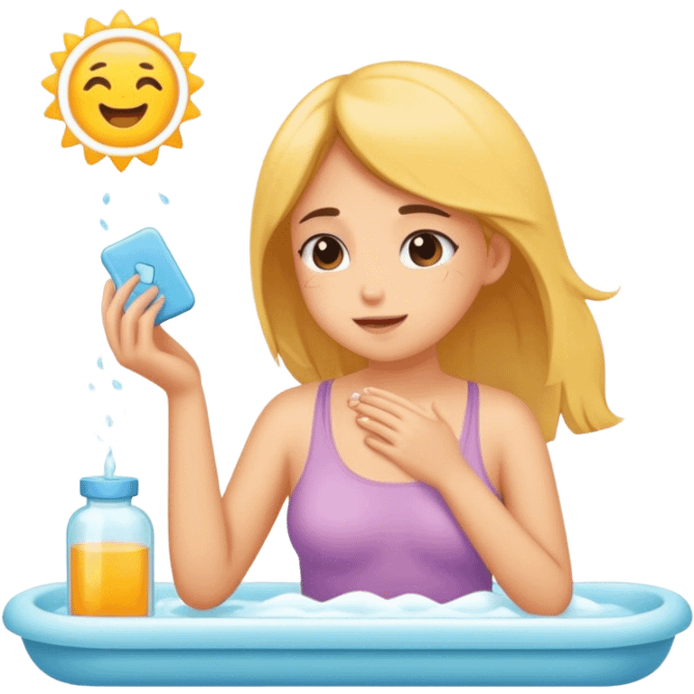 a girl doing self-care routine emoji