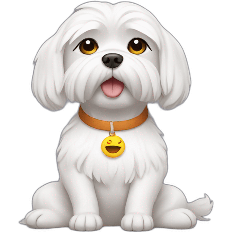 meditating maltese dog emoji