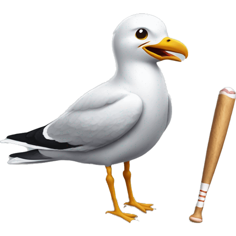 seagull with baseball emoji