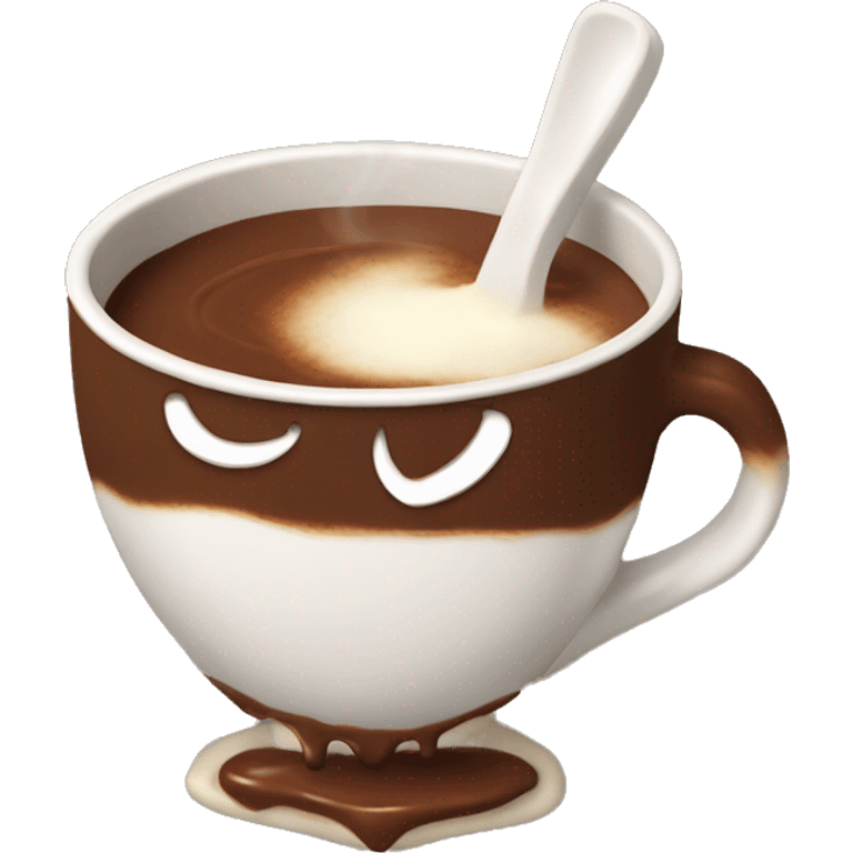 Chocolate caliente con masmelos emoji