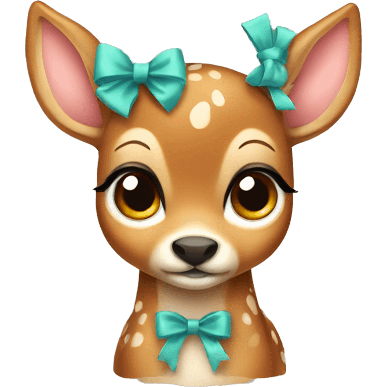 Cute fawn with bow  emoji