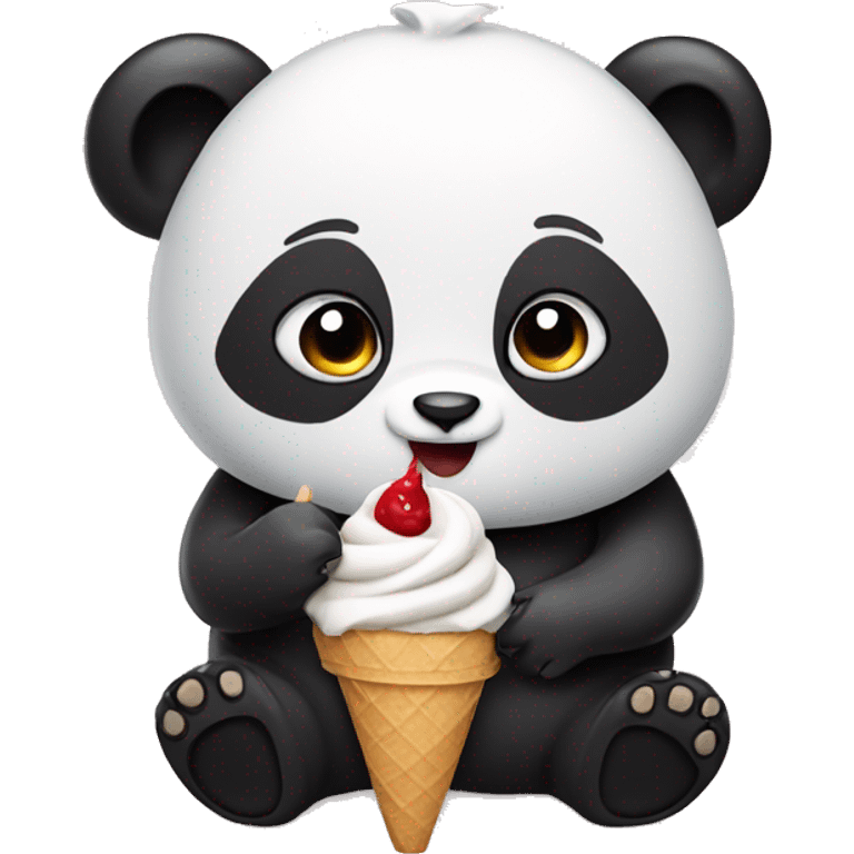 Panda eating ice cream emoji