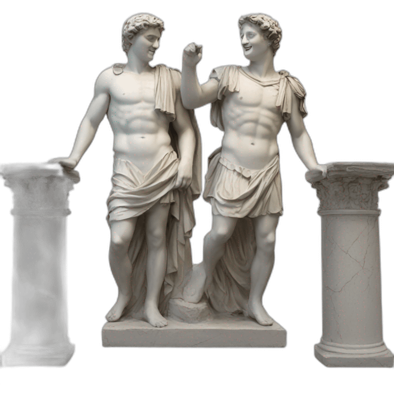 two friends roman statues emoji