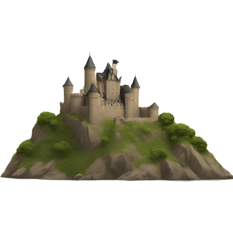 Castle on a hill on beach  emoji