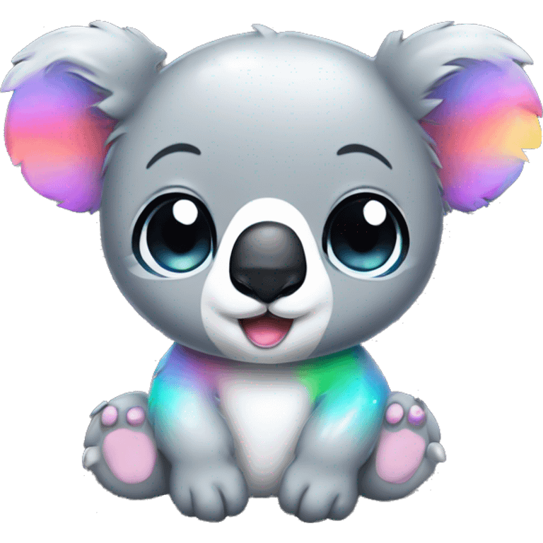 rainbow sparkle koala kawaii emoji