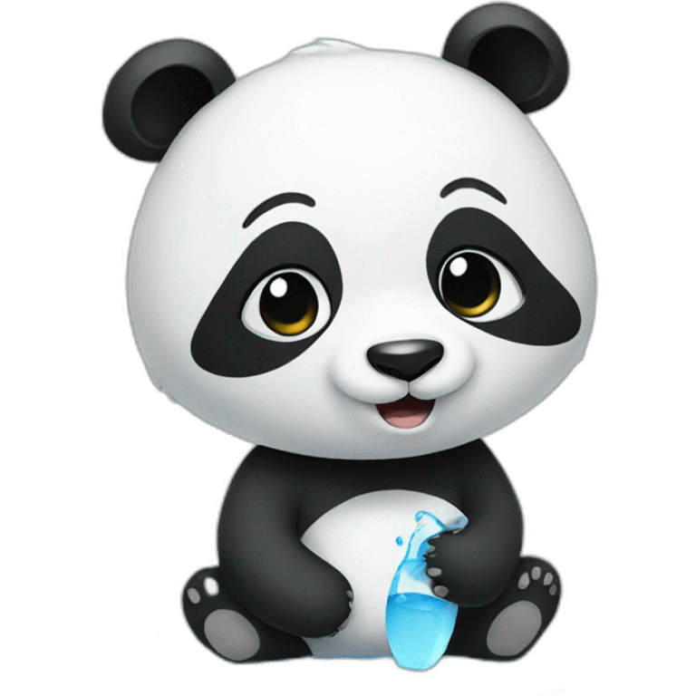 Panda with water emoji