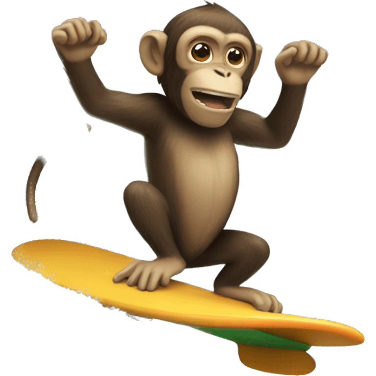 Monkey surfing  emoji