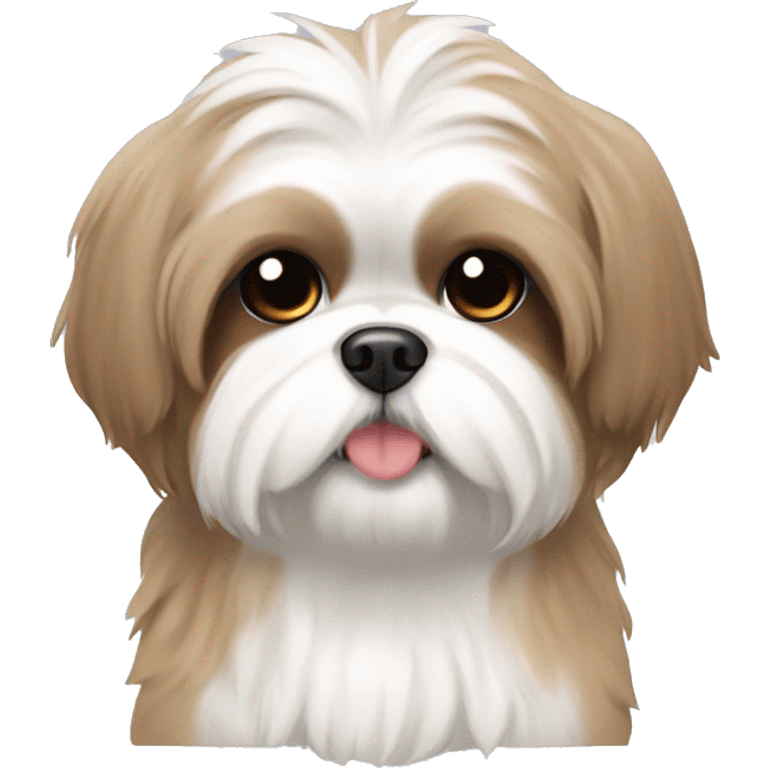 A tan and white fluffy shih tzu emoji