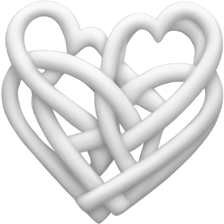 White intertwined hearts  emoji