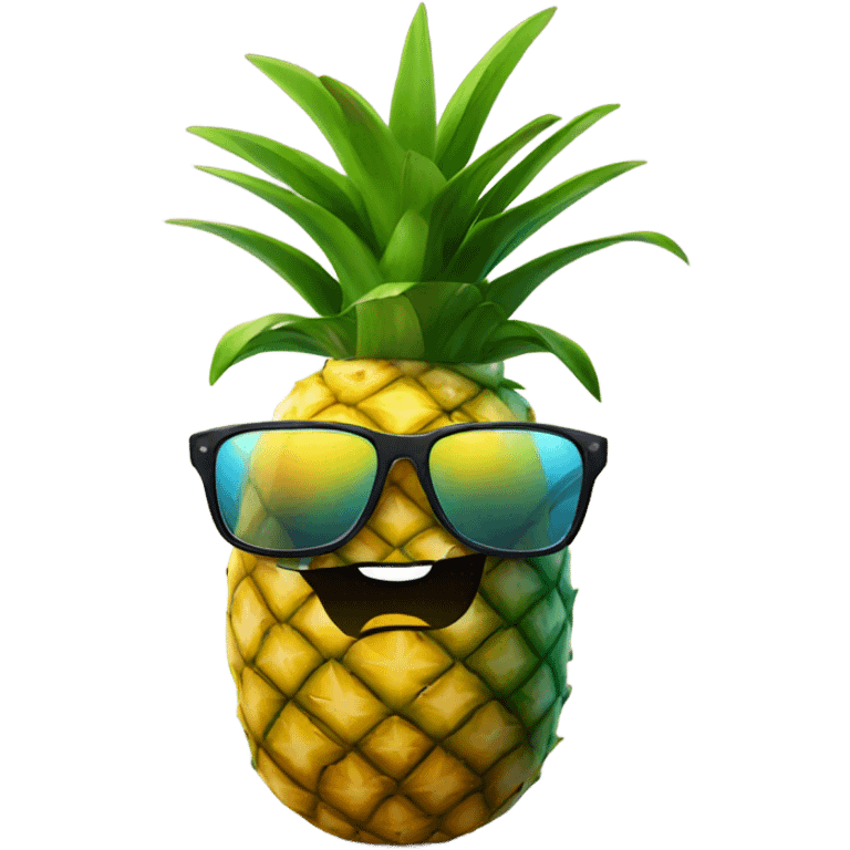 Pineapple with sunglasses emoji