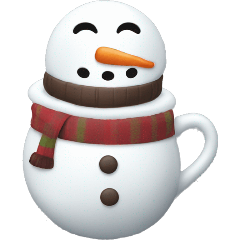 snowman with a cup of hot chocolate  emoji