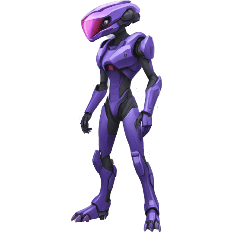 a XLR8-Genesect-Raptor-Fakémon—hybrid with a futuristic visor-helmet full body emoji