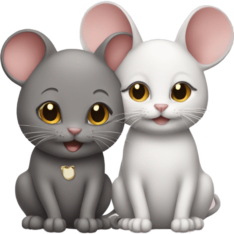 mouse and cat emoji