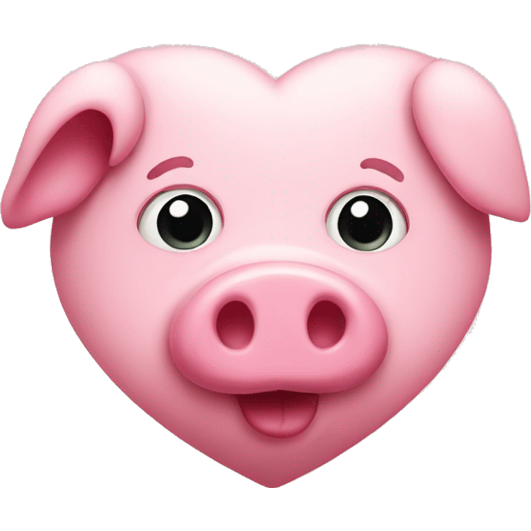 Pink heart with a pig's nose emoji