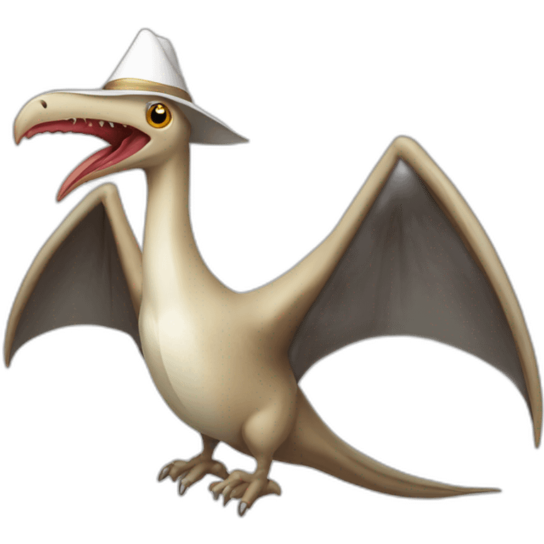 pterodactyl wearing a pope hat emoji