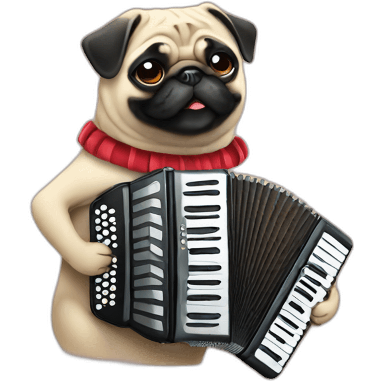 pug playing accordion emoji