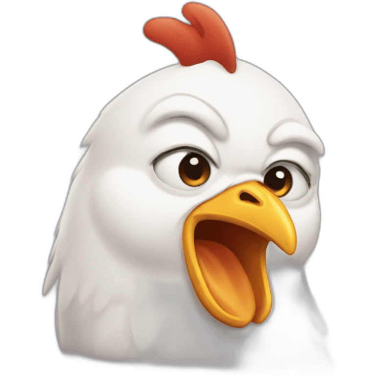 A chicken crying  emoji