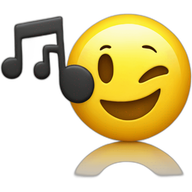 smiley whistle with music note emoji