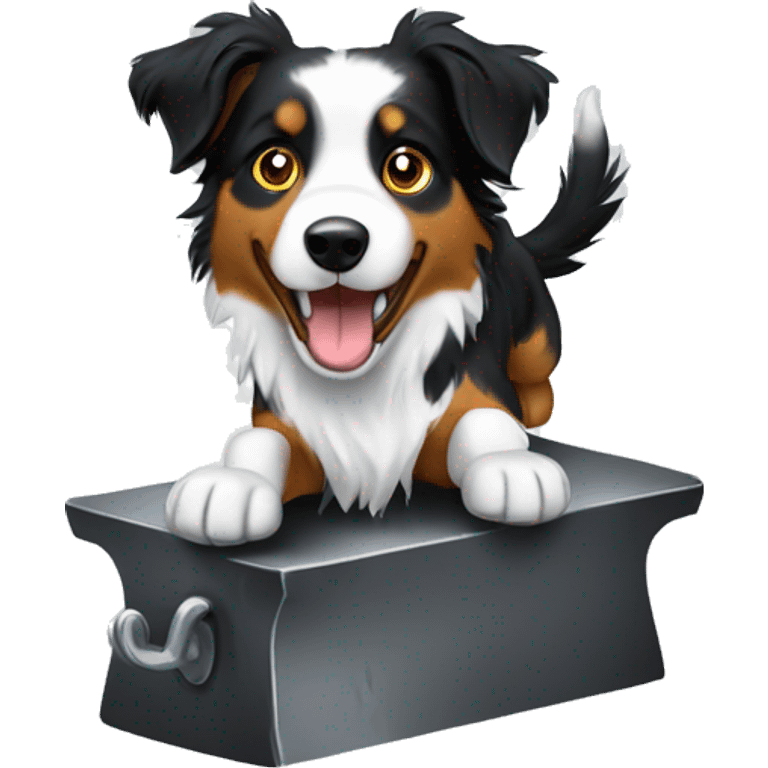 Anvil with Jumping Australian shepherd  emoji