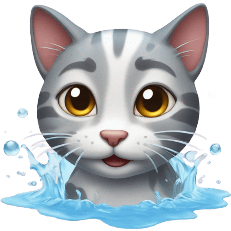 swimming cat  emoji