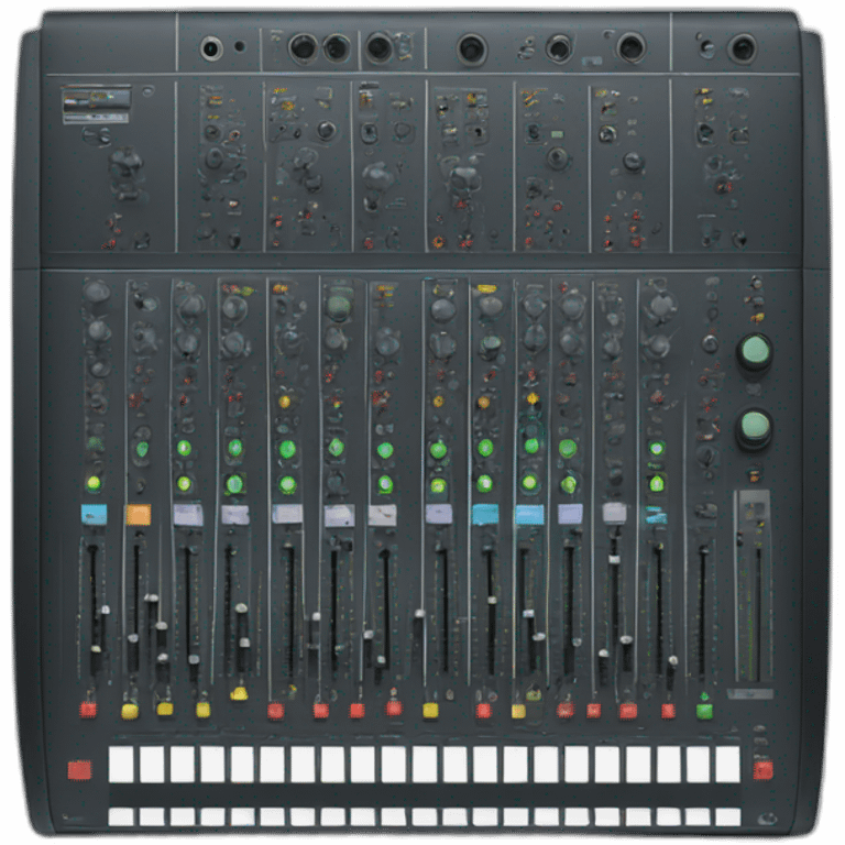 Mixing console with interactive graphics emoji