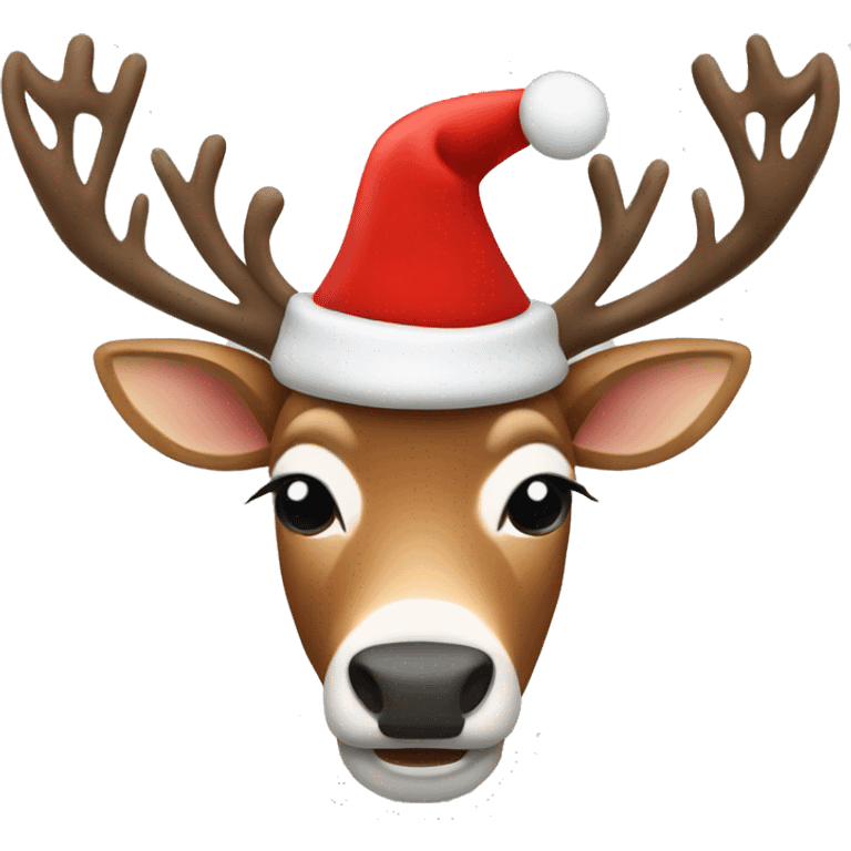 Reindeer with red hat emoji