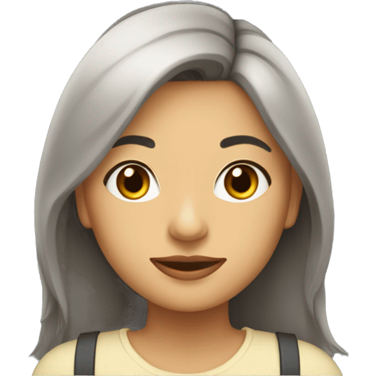 Mujer morocha rulos enojada emoji