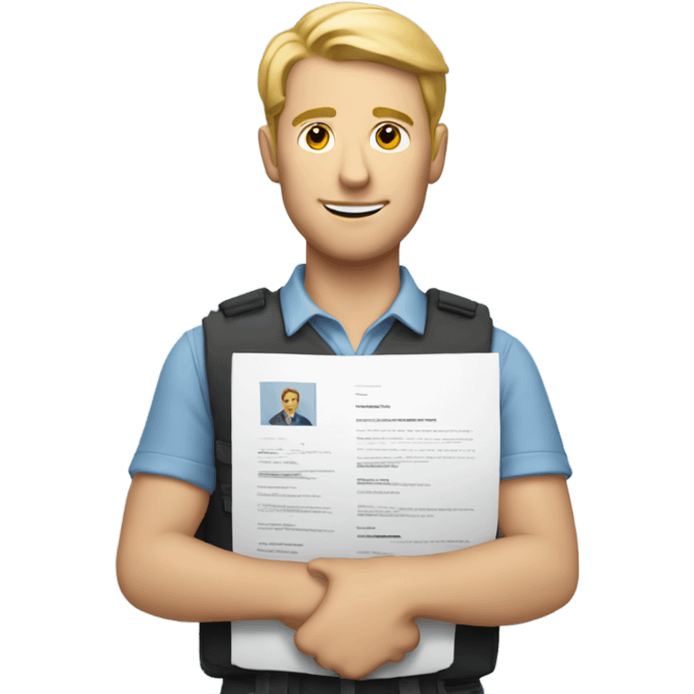 White man holding a resume emoji