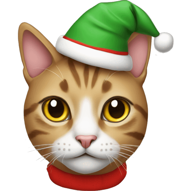 Cat with Christmas hat emoji