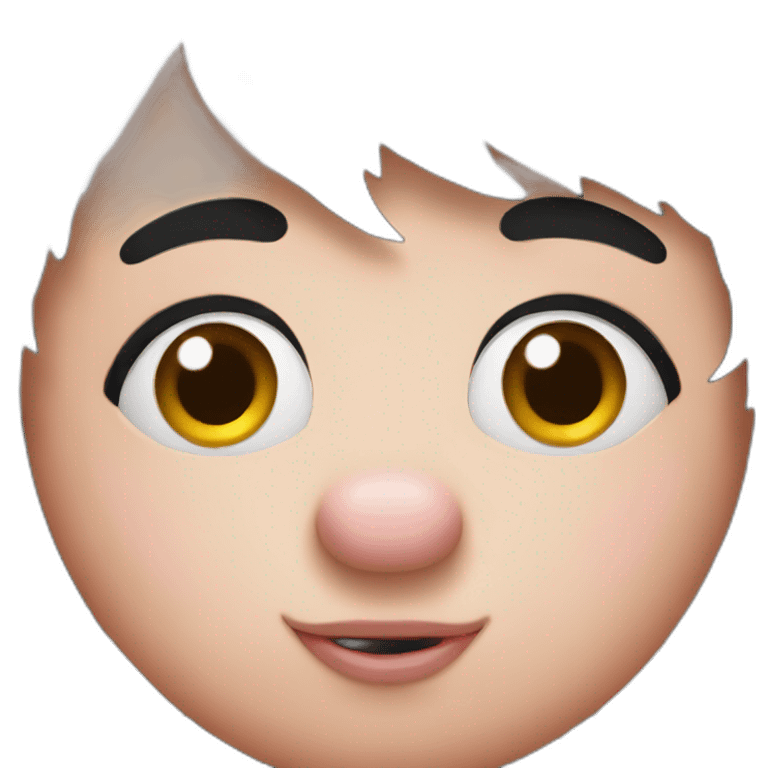 Pig nose with black wig emoji