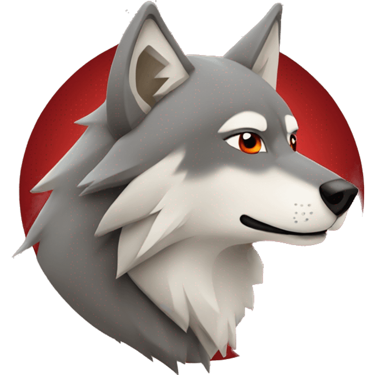 wolfs with red background  emoji